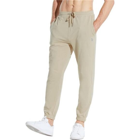 Men's 27"/30" Cotton Sweatpants Sports Running Hiking Joggers Pants 7/8 Length - Picture 1 of 6